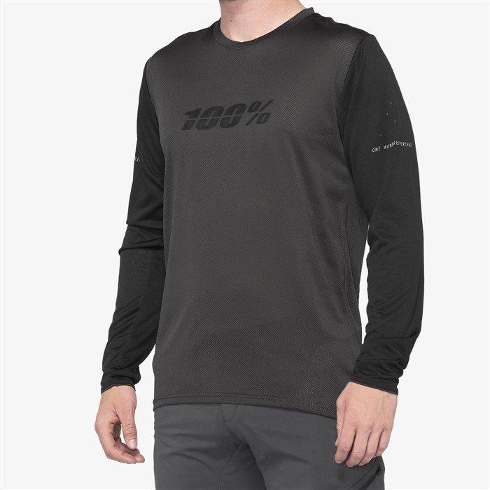 Джерси кросс 100% Ridecamp Long Sleeve Black/Charcoal